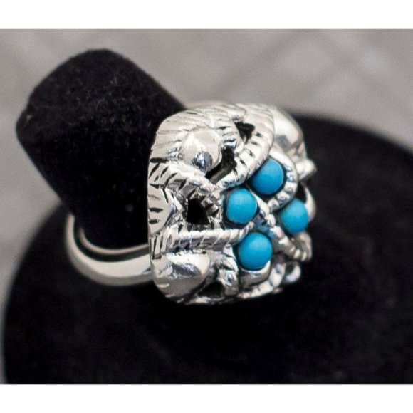 Vintage Boho Silver Tone Ring Size 8 by Avon G9 - Picture 2 of 3